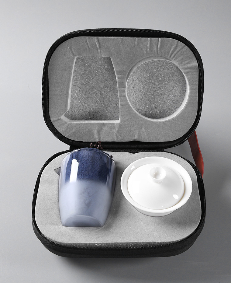 Kung fu tea tureen ceramic cups travel suit portable bag type crack a pot of three is suing the teapot