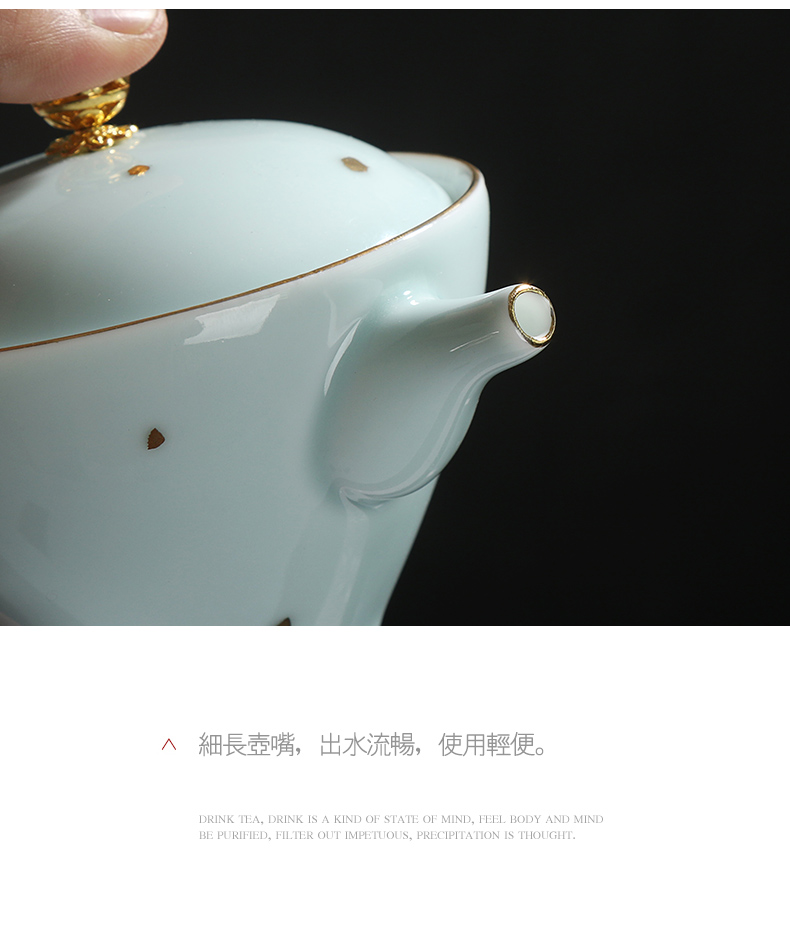 Travel kung fu tea set suit portable crack ceramic filter cups a pot of two cups of vehicle Travel teapot
