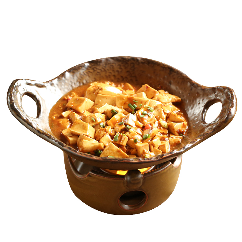 Dry pot pot of household ceramics tableware suite hotel hotel restaurant dedicated flame furnace solid alcohol small hot pot dish