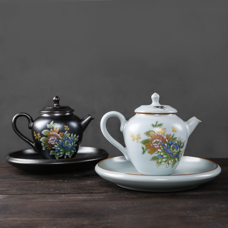 The professor flower pot with ceramic pot bearing of a complete set of kung fu tea set household hand - made filter single pot of large tea