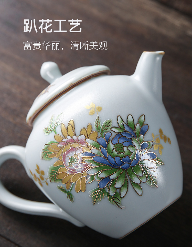 The professor flower pot with ceramic pot bearing of a complete set of kung fu tea set household hand - made filter single pot of large tea
