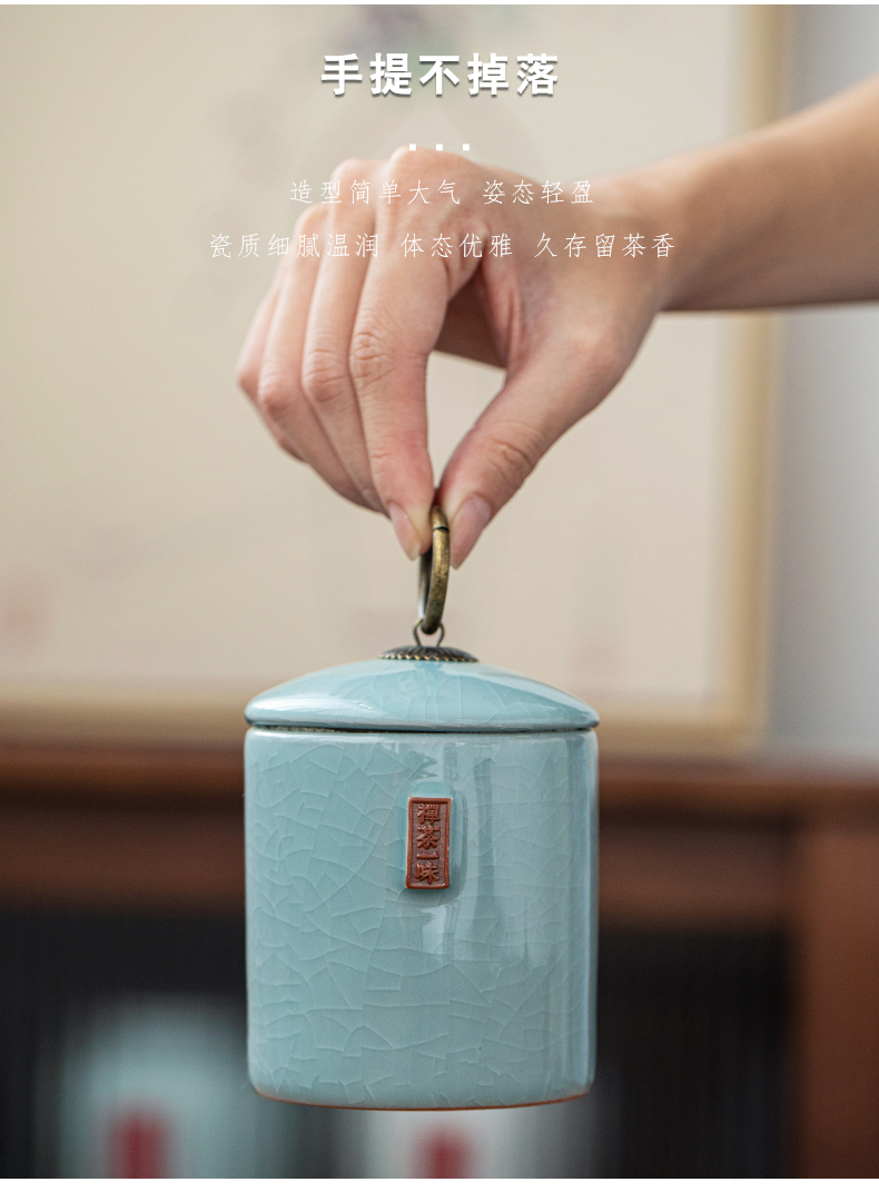 Caddy fixings portable elder brother up with ceramic seal tank mini size of household moistureproof travel POTS tea box storehouse