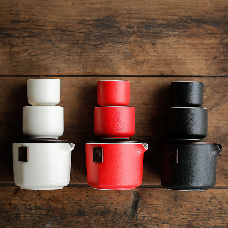 Tea pot Travel Kung fu small tea set Portable bag single office express cup One pot two cups Outdoor