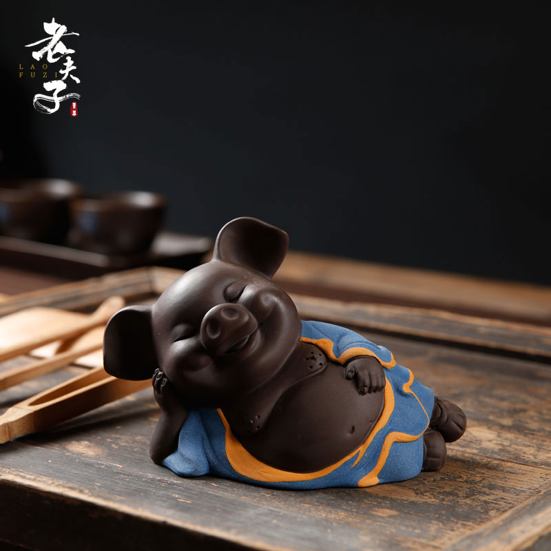 The professor sand texture ceramic tea pet furnishing articles can raise creative violet arenaceous pig kung fu tea tea accessories