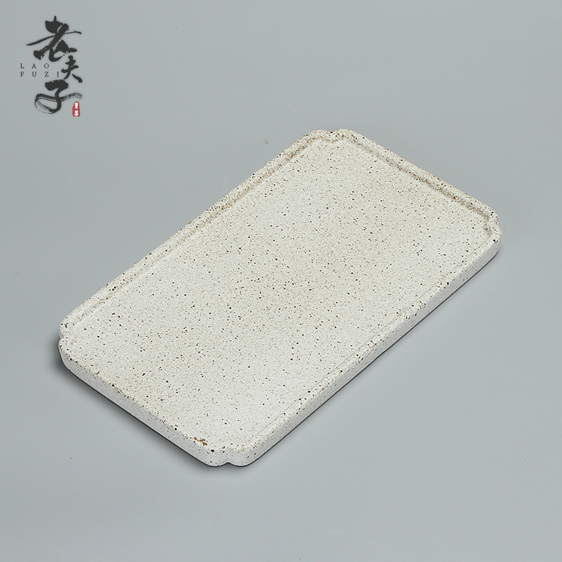 Coarse pottery tea tray monolayer dry plate water square contracted Japanese ceramic tea saucer dish kung fu tea accessories