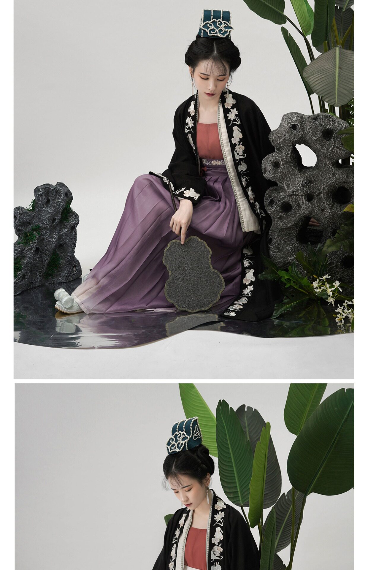 Китайцы одежда наборы 【上遥居】晚云间  宋制 原创汉服 女 春夏款 白色百迭长裙 内搭