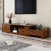 Solid wood TV cabinet coffee table combination New Chinese style modern simple retractable bedroom cabinet floor cabinet storage living room furniture