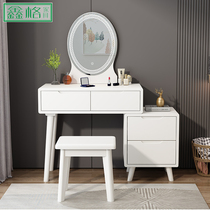 Dresser bedroom modern simple full solid wood makeup table white dressing table stool oak telescopic economy small apartment