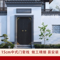 Antique blue brick door cover line Chinese style gatehouse at the pass real estate ancient building villa waistline brick carving line wall along the line