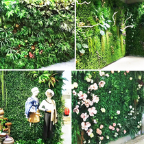 Simulation Plant Wall Green Plant Wall Decoration Background Wall Fake Lawn Plastic Door Head Wall-mounted Background Image Fake Flowers