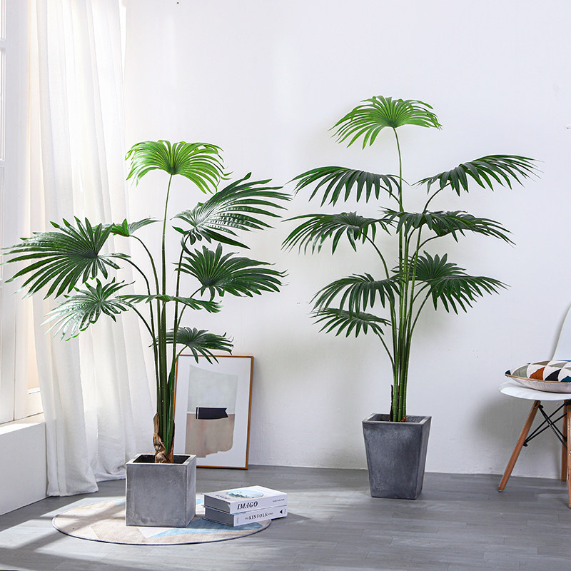 Nordic simulation green plant Decorative Potted scattered tail sunflower sunflower fan sunflower indoor floor living room net red fake plant furnishing-Taobao