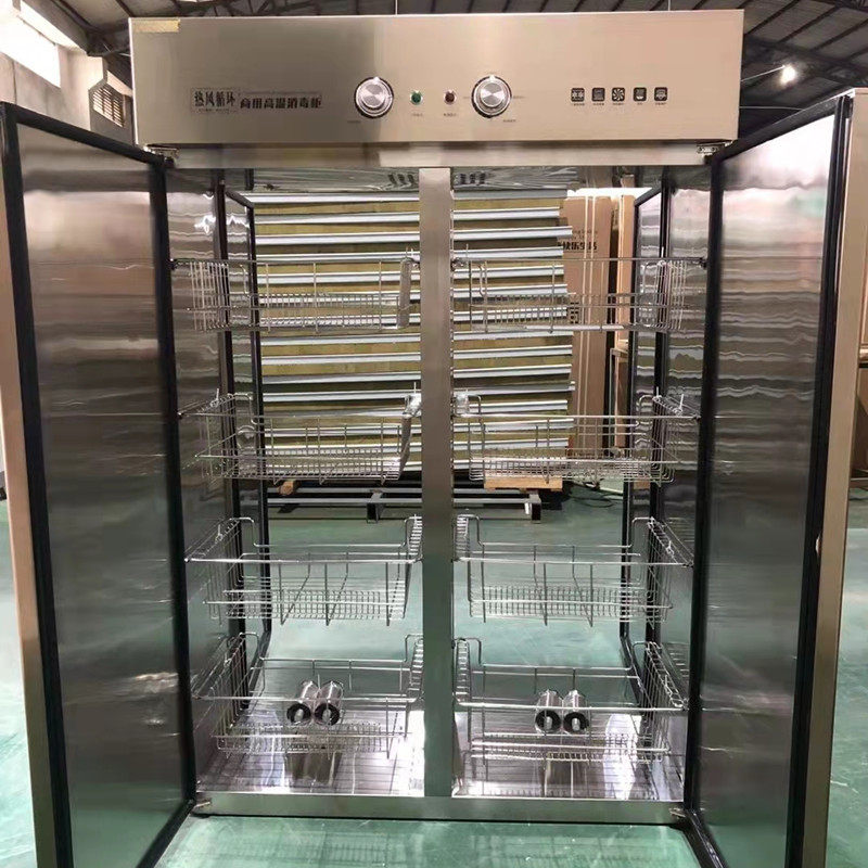 Open door front and back door opening and disinfection cabinet commercial steel hot air circulation high temperature farm to transmit food-food disinfection cabinet