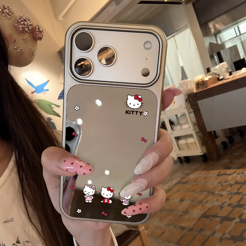 Suitable for Apple 17 Pro Max Phone Case, New 2026 Mirror Bowknot Cat Design, iPhone 16 Pro Max Full Coverage, 15 Simple and Unique, 14 Cute, 13 Non-Colliding Case, Air Protective Cover for Women