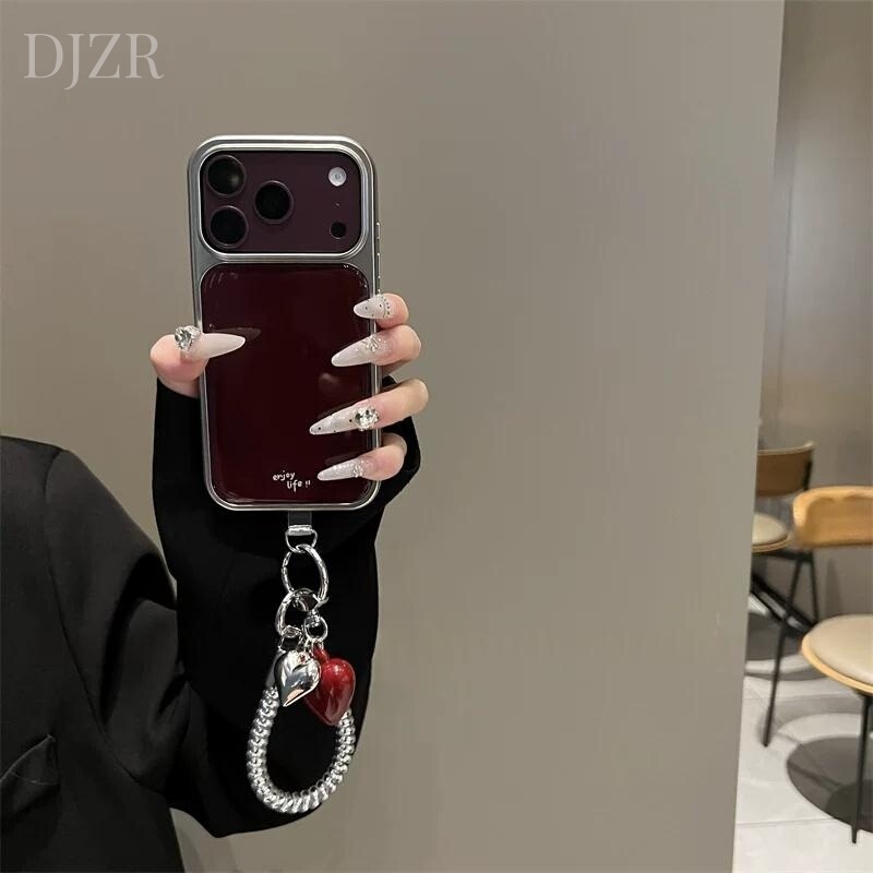 Suitable for Apple 18Promax Mobile Phone Case, New 2026 High-End Silver Cherry Red Iphone17Promax Autumn and Winter Model 16Promax with Lanyard Chain 15Pro Simple 18Pro Couple Case Suitable for Apple 18Promax Mobile Phone Case, New 2026 High-End Silver Cherry Red Iphone17Promax Autumn and Winter Model 16Promax with Lanyard Chain 15Pro Simple 18Pro Couple Case