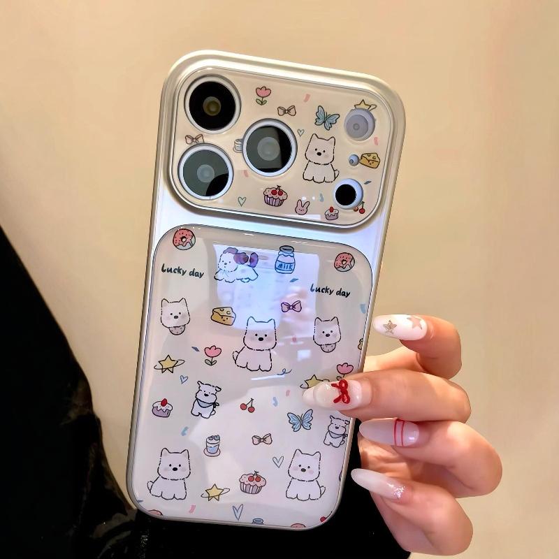 Suitable for Apple 17 Pro Max Phone Case, New 2026 White West Highland iPhone 16 Pro Max Case That Instantly Transforms into 17 with Large Window, 15 Pro Cartoon Full Cover, 14 Premium Feel, 13 Unique Design for Women