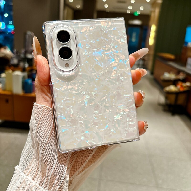Suitable for Samsung Galaxy Z Fold 8 Phone Case, New 2026 Colorful White Shell Pattern, Wide Folding, Dazzling Light Luxury, Z Fold 8 Full Lens Coverage, High-End Feel, Extremely Beautiful Niche Protective Case Suitable for Samsung Galaxy Z Fold 8 Phone Case, New 2026 Colorful White Shell Pattern, Wide Folding, Dazzling Light Luxury, Z Fold 8 Full Lens Coverage, High-End Feel, Extremely Beautiful Niche Protective Case