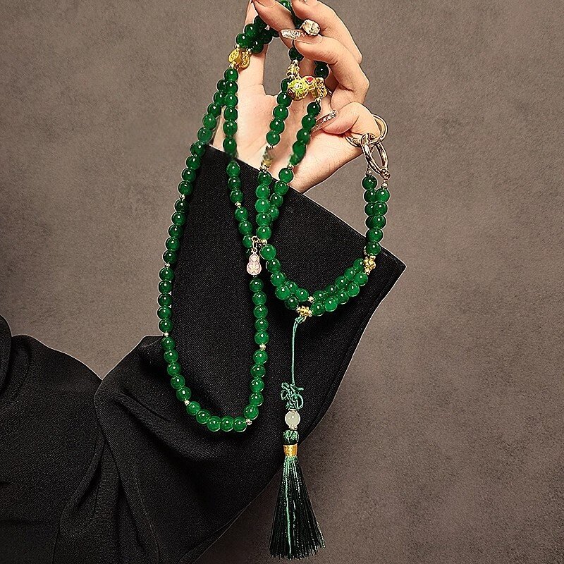 Crossbody Crystal Phone Chain Lanyard, Exquisite and High-End Beaded Neck Chain, Very Beautiful Tassel Pendant Long Chain