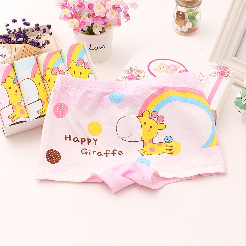 (factory direct) children's pure cotton underwear girl flat corner baby shorts baby girl four-corner pants
