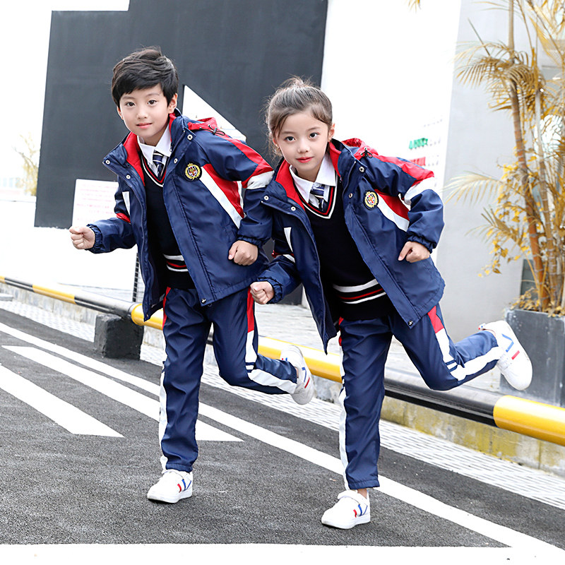 Primary school clothes school uniforms spring and autumn suits first grade children's class uniforms kindergarten Garden uniforms winter three sets