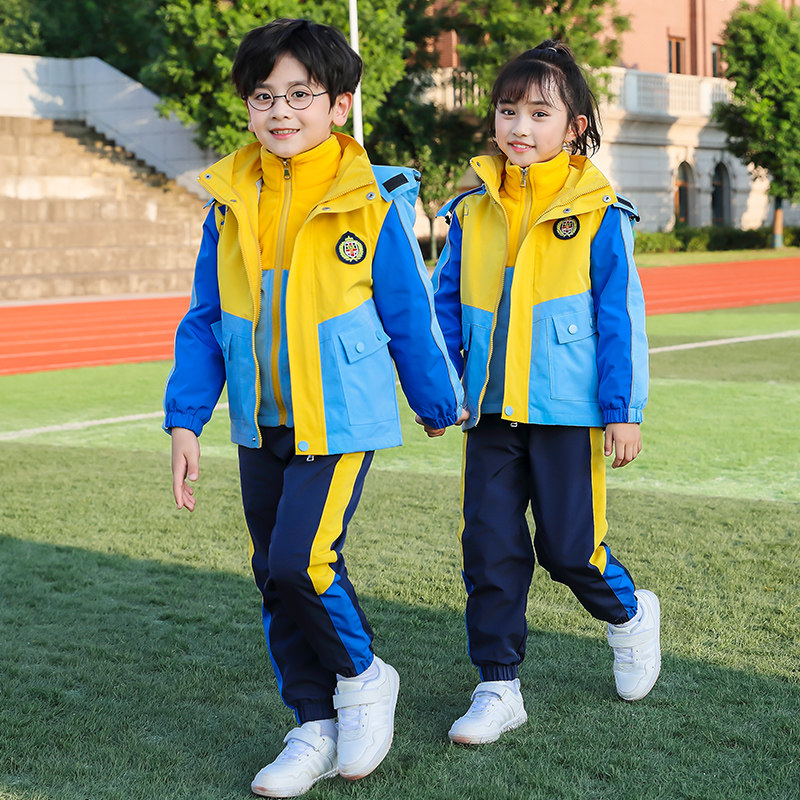 Kindergarten Garden clothes autumn and winter clothing Primary school uniforms plus velvet class for first grade winter submachine clothes warm and three sets
