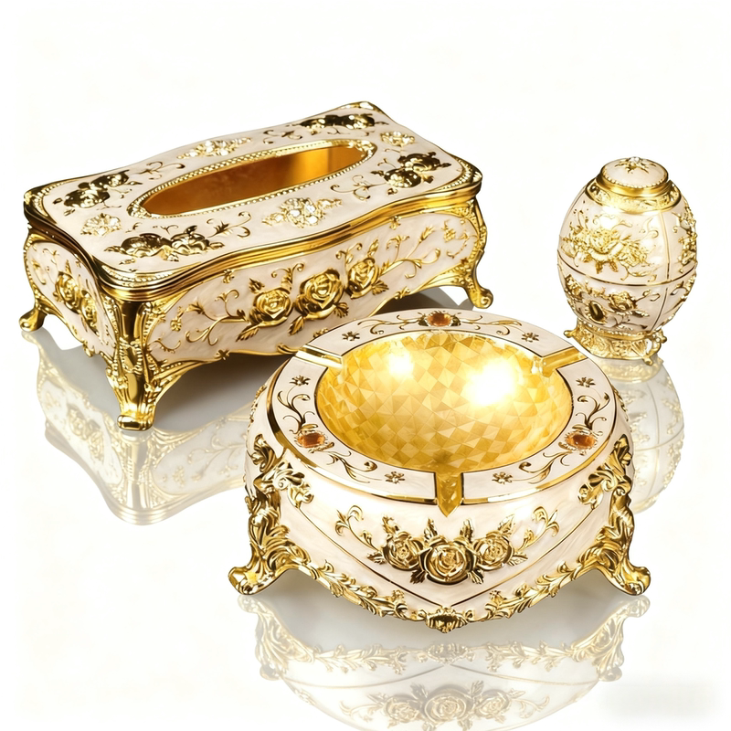 European-Style Tissue Box, High-End Aluminum Alloy Tissue Box, Living Room Metal Napkin Box, Hotel Ktv Table Supplies