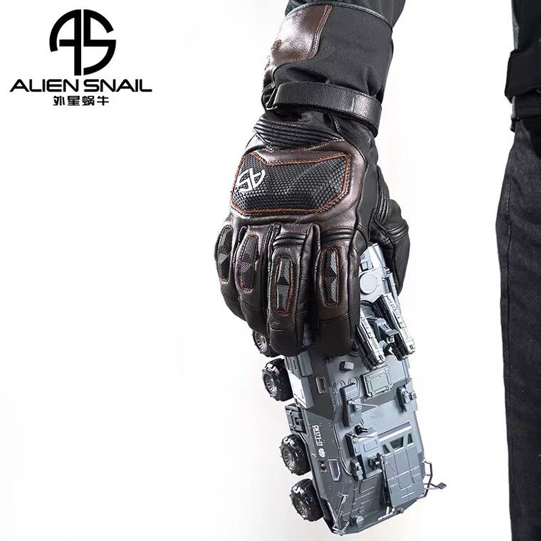 Alien snail AT95 small sheep skin winter long touch screen gloves waterproof wrestling locomotive male knight to heat up