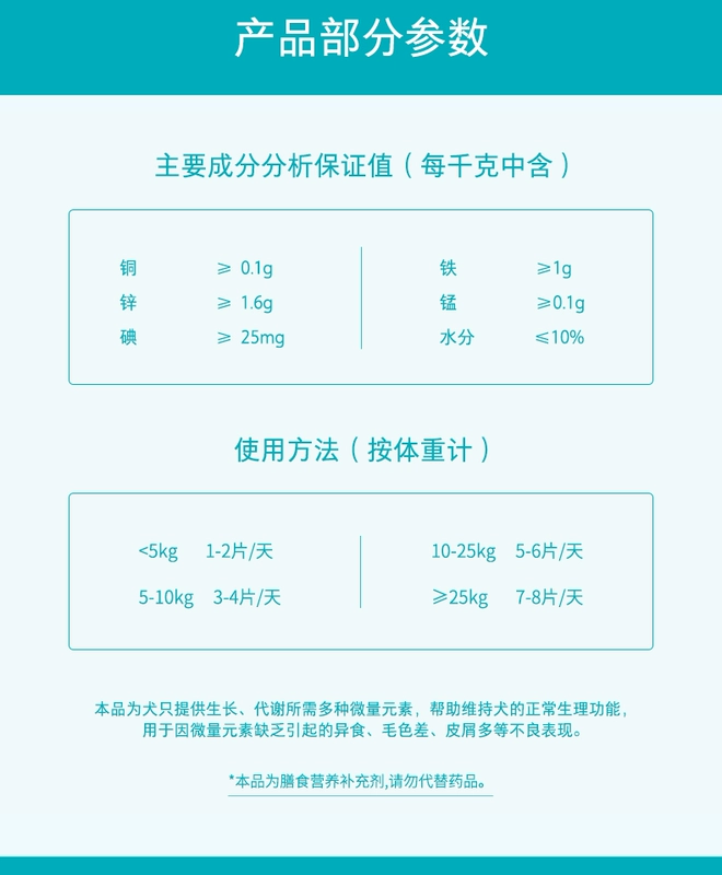 Wei Shi con chó nguyên tố vi lượng bột bảo vệ thú cưng mèo Teddy ăn phân với biphasic chống ăn cỏ 400 viên - Cat / Dog Health bổ sung