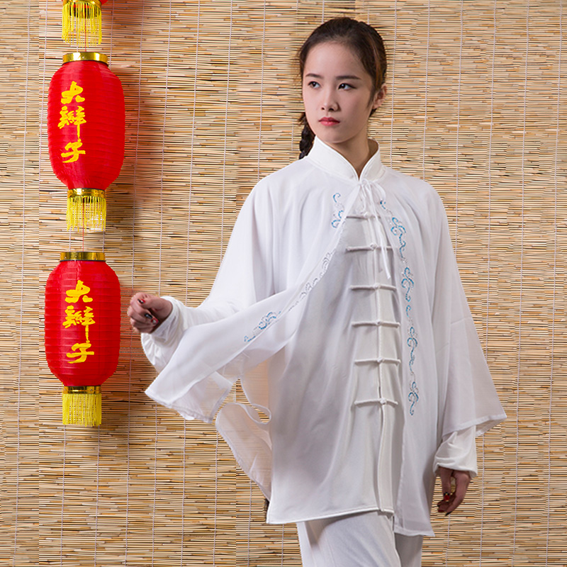 Large Braid Tai Chi Clothing Clothed single-piece Tai Chi Performance Conqueror Conserve Tai Chi Beatle Girl Beatle Shoulder Dress