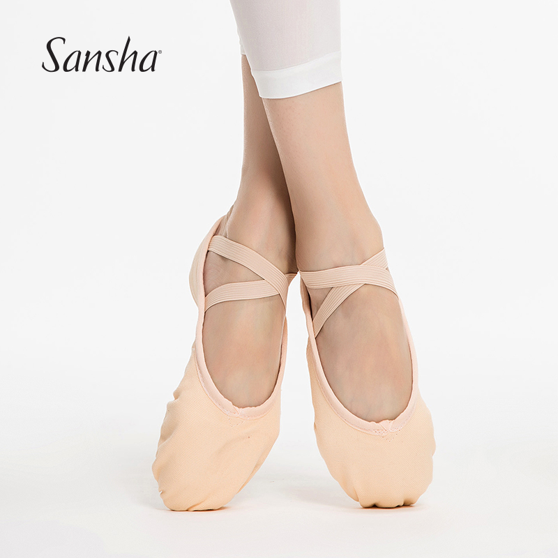 Sansha French Sansha adult ballet practice shoes Women canvas dance shoes Soft shoes Cat claw shoes
