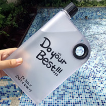 Water bottle Korean student a6 small capacity book style trend a5 flat cup plastic portable Korean rectangular a4