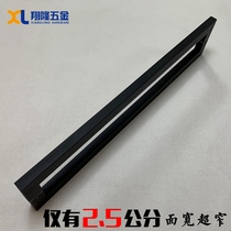 Modern glass door wooden door handle hotel stainless steel handle black thick frameless door handle super narrow