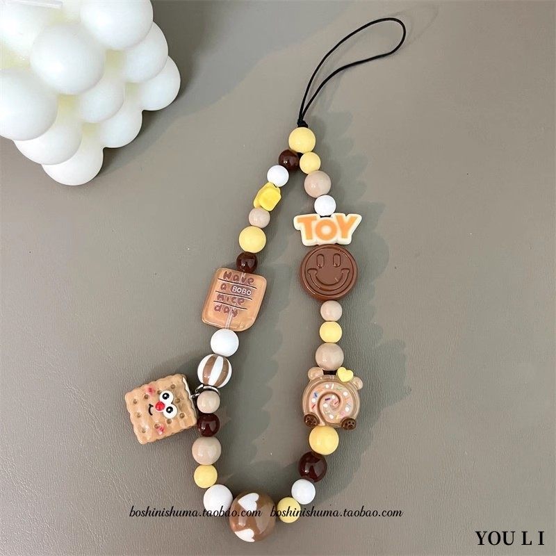 Fun Cookie Phone Chain, High-End Short Pendant, Wrist Decoration, Camera Lanyard, Original Hanging Chain, Cute Chain
