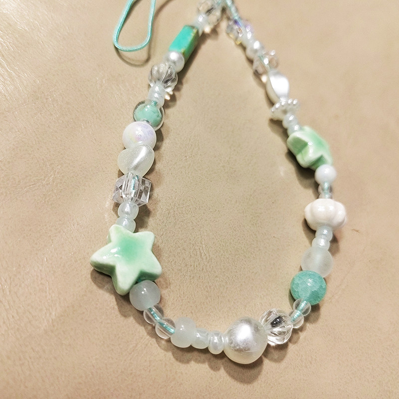 Original Mint Mambo Ceramic Star Beads Trendy Ins Style Girly Lanyard Anti-Lost Accessory Exquisite DIY