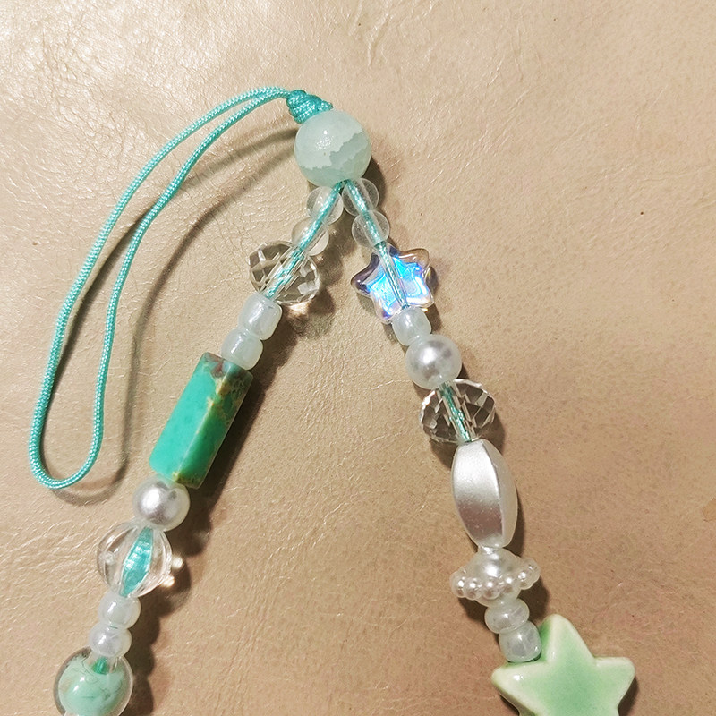 Original Mint Mambo Ceramic Star Beads Trendy Ins Style Girly Lanyard Anti-Lost Accessory Exquisite DIY