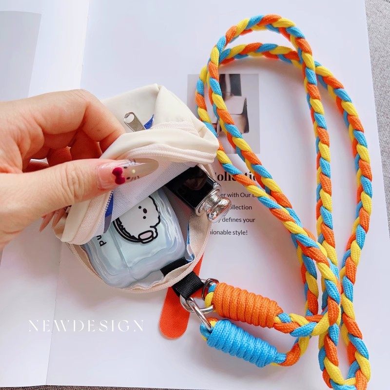 Mobile Phone Lanyard Crossbody Chain Coin Purse Handmade Twisted Braid Sturdy Outdoor Portable Long Style for Women