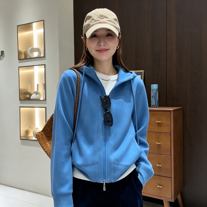 Casual Jacket for Women 2026 New Korean Style Hooded Zip-Up Sweatshirt Loose Slimming Casual Versatile Stylish Casual Jacket for Women 2026 New Korean Style Hooded Zip-Up Sweatshirt Loose Slimming Casual Versatile Stylish