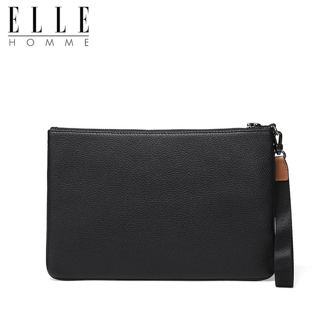 ELLEHOMME ຫນັງແທ້ຂອງຜູ້ຊາຍ Clutch Soft Cowhide Business Casual Handbag Light Luxury Brand Clutch Bag for Men