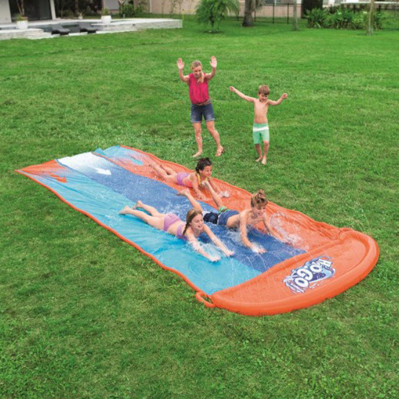 Summer outdoor water slide double three-person lengthened water slide land surfboard water park children's sports toys