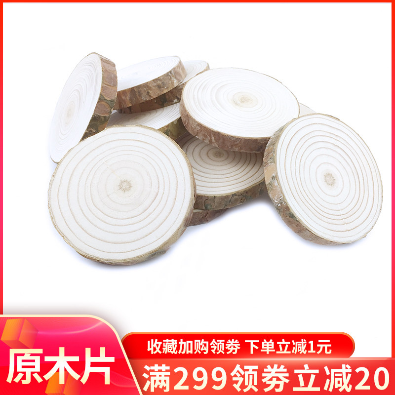 Small Wooden Pile Round Wood Sheet Diy Wood Chip Decoration Year Round Log Sheet Pine Wood Sheet Shooting Props Hand Painted Woodsheet Painting-Taobao