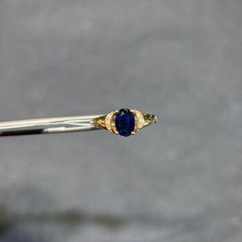 18k gold natural sapphire ring oval 5*7 women's ring