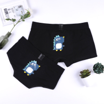 Little dinosaur Godzilla couple underwear cartoon cotton low waist male flat corner female triangle solid color cartoon 2