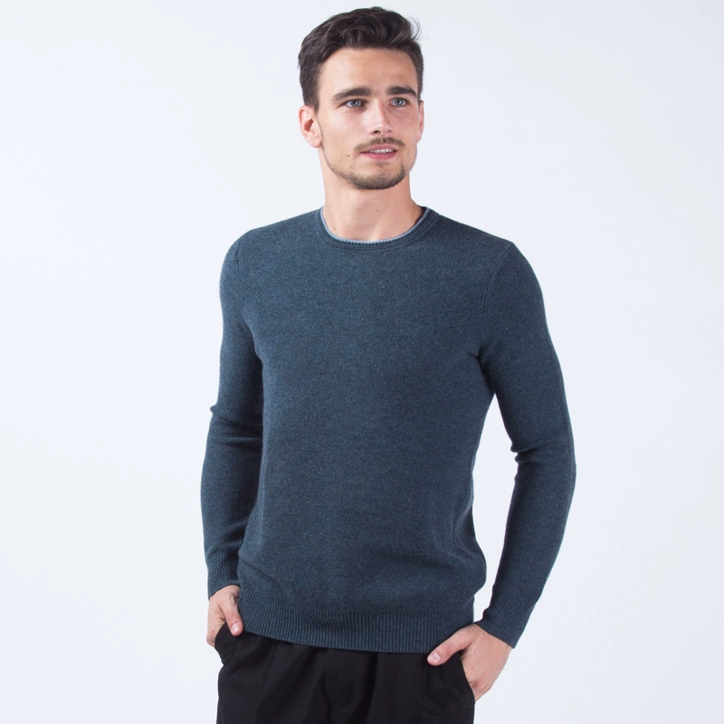 Kén & cao cấp vòng cổ tổ ong kim áo len cashmere nguyên chất dệt kim áo len nam - Hàng dệt kim