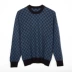 Áo len cashmere của Worsted nam cổ tròn trung niên nam đích thực dày nhỏ lưới nhỏ mùa thu và mùa đông áo len jacquard - Áo len Cashmere áo sơ mi nam trung niên Áo len Cashmere