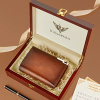 [Античный цвет натирания] Желто-коричневый (221617) - Коровья кожа первого слоя [Высококачественный набор подарочных коробок из массива красного дерева]