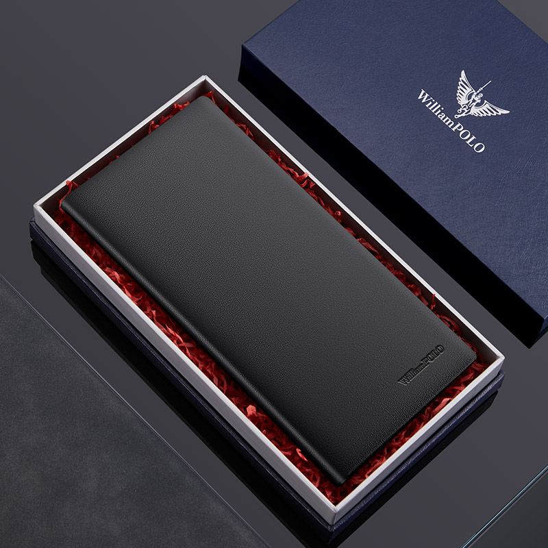 InRoyal Rav Laurenma Ball wallet men's long version genuine leather 2021 new light and luxurious leather clip ultra-thin minimalist multi-position card bag