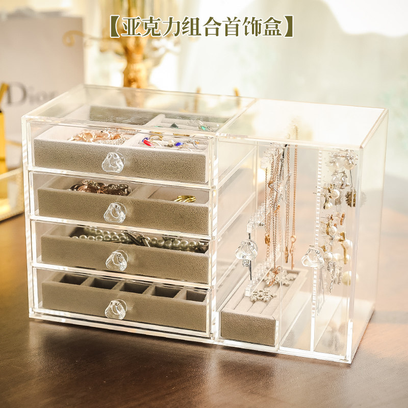 [USD 67.57] muji Transparent acrylic drawer type jewelry storage box