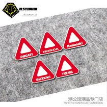 Motorcycle Helmet Decoration Retrofit Caution Triangle Reflective Sticker Personality Fender exterior decoration Appliquet Garnish car sticker
