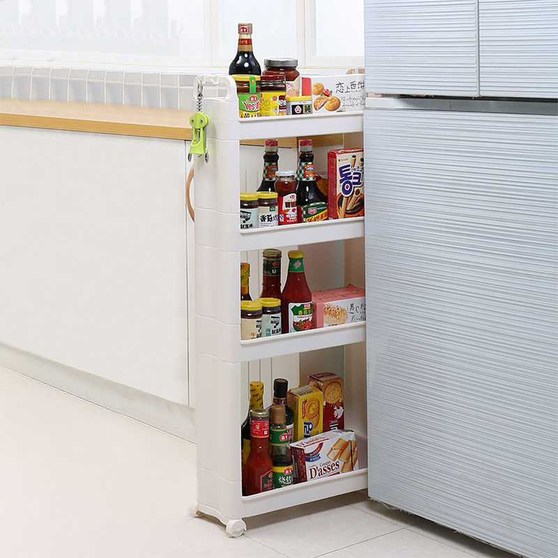 Garbus kitchen shelf Floor-to-ceiling multi-layer seasoning tank shelf 2-layer 3-layer seasoning kitchen crevice storage shelf