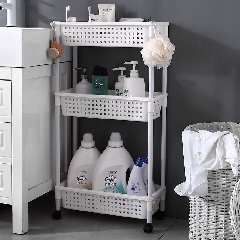 Carabith Bathroom Shelving Floor Plastic Toilet Clip Slit Bathroom Bathroom bathroom Makeup Room Storage floor shelf