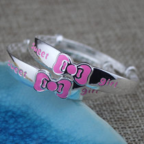 0 to 5 years old girl bow baby silver bracelet 999 sterling silver baby baby silver bracelet pair
